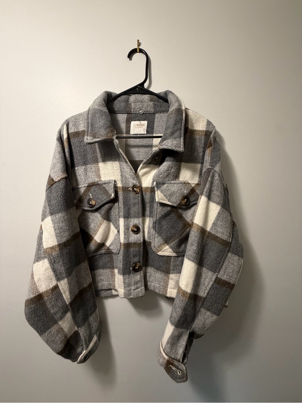 CISONO Plaid Button-Up Shacket